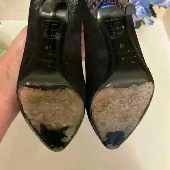 Dior Suede and alligator 5”Heels SIZE EU 38/USA 8 NO SCUFFS Pre-Owned - Picture 8 of 9
